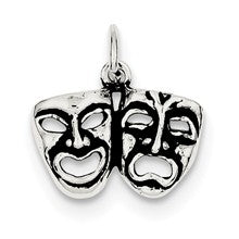 Sterling Silver Antiqued Comedy/Tragedy Face Charm hide-image