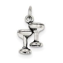 Sterling Silver Antiqued Wine Glass Charm hide-image