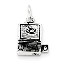 Sterling Silver Antiqued Laptop Charm hide-image