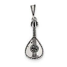 Sterling Silver Antiqued Mandolin Charm hide-image