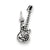 Antiqued Electric Guitar Charm in Sterling Silver