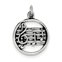 Sterling Silver Antiqued Music Staff Charm hide-image