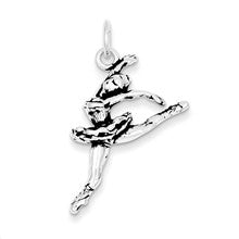 Sterling Silver Antiqued Ballerina Charm hide-image