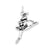 Antiqued Ballerina Charm in Sterling Silver