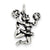 Antiqued Cheerleader Charm in Sterling Silver