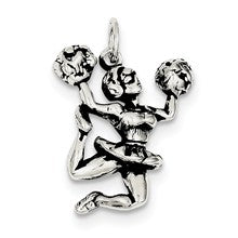 Sterling Silver Antiqued Cheerleader Charm hide-image