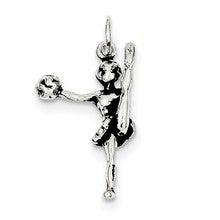 Sterling Silver Antiqued Cheerleader Charm hide-image