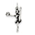 Antiqued Cheerleader Charm in Sterling Silver