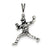 Sterling Silver Antiqued Baseball Player Charm hide-image