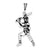 Antiqued Baseball Player Charm in Sterling Silver