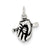 Antiqued Baseball Glove/Bat Charm in Sterling Silver