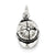 Antiqued Ball Cap Charm in Sterling Silver