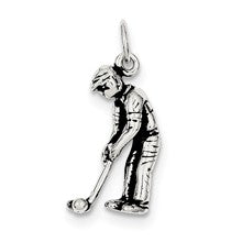 Sterling Silver Antiqued Golfing Charm hide-image