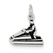 Sterling Silver Antiqued Jet Ski Charm hide-image