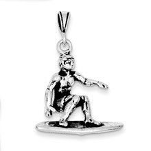 Sterling Silver Antiqued Surfing Charm hide-image