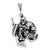 Antiqued Hockey Player Charm in Sterling Silver