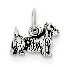 Sterling Silver Antiqued Dog Charm hide-image