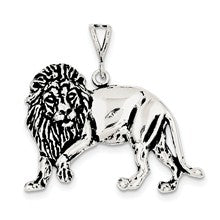 Sterling Silver Antiqued Lion Charm hide-image