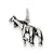 Antiqued Giraffe Charm in Sterling Silver