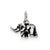 Antiqued Elephant Charm in Sterling Silver