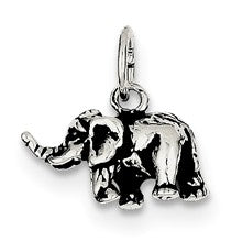 Sterling Silver Antiqued Elephant Charm hide-image