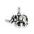 Antiqued Elephant Charm in Sterling Silver