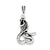 Antiqued Cobra Charm in Sterling Silver