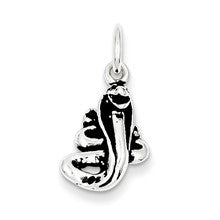 Sterling Silver Antiqued Cobra Charm hide-image