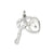 Rhodium Plated CZ Lock & Key Charm in Sterling Silver