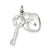 Sterling Silver Rhodium Plated CZ Lock & Key Charm hide-image