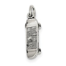 Sterling Silver Antiqued Skateboard Charm hide-image