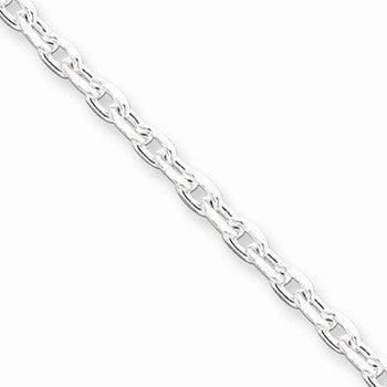 Sterling Silver Beveled Oval Cable Chain