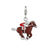 Enamel Horse and Jockey Charm in Sterling Silver