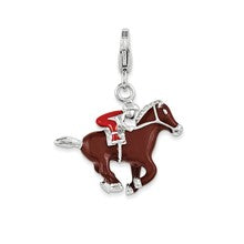 Amore La Vita Sterling Silver Enamel Horse and Jockey Charm hide-image