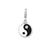 Enamel and Swarovski Elements Yin And Yang Charm in Sterling Silver