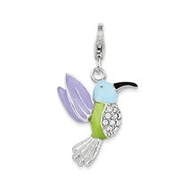 Amore La Vita Sterling Silver Enamel and Swarovski Elements Hummingbird Charm hide-image