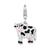 Amore La Vita Sterling Silver Polished and Enameled 3-D Cow Charm hide-image