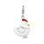 and Enamel Chicken Charm in Sterling Silver