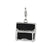 and Black Enamel Piano Charm in Sterling Silver