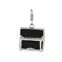 Amore La Vita Sterling Silver and Black Enamel Piano Charm hide-image