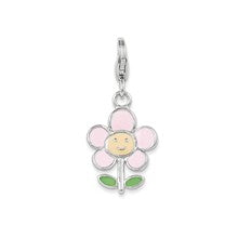 Amore La Vita Sterling Silver Rhodium Enameled Flower Charm hide-image