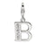 CZ Letter B Charm in Sterling Silver