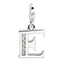 Amore La Vita Sterling Silver CZ Letter E Charm hide-image