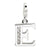 CZ Letter E Charm in Sterling Silver