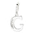 CZ Letter G Charm in Sterling Silver