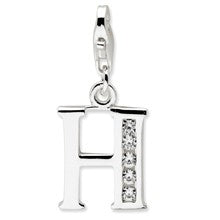 Amore La Vita Sterling Silver CZ Letter H Charm hide-image