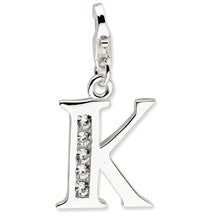 Amore La Vita Sterling Silver CZ Letter K Charm hide-image