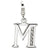 CZ Letter M Charm in Sterling Silver