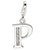 CZ Letter P Charm in Sterling Silver