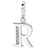 CZ Letter R Charm in Sterling Silver